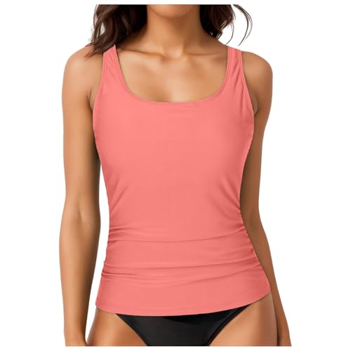Tankini Oberteil Damen Einzeln Bademode Badeanzug Strandbekleidung Push Up Bikini Oberteil Swimwear Mode Beachwear Sporttop Frauen Bekleidung Alltag (Nur Tankini Oberteil) von Generic