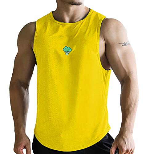 Tanktop Herren Locker Lustig Sommer Slim Fit Axelshirt Achselshirts 5XL Baumwolle Weit Sport Muskelshirt Herren-Unterhemden 4XL Weit Lang Oversized Stretch Tanktops Unterhemd von Generic