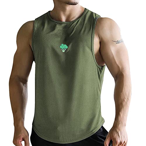 Tanktop Herren Locker Lustig Sommer Slim Fit Axelshirt Achselshirts 5XL Baumwolle Weit Sport Muskelshirt Herren-Unterhemden 4XL Weit Lang Oversized Stretch Tanktops Unterhemd von Generic