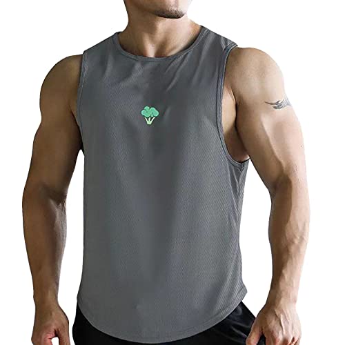 Tanktop Herren Locker Lustig Sommer Slim Fit Axelshirt Achselshirts 5XL Baumwolle Weit Sport Muskelshirt Herren-Unterhemden 4XL Weit Lang Oversized Stretch Tanktops Unterhemd von Generic