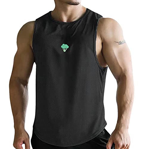 Tanktop Herren Locker Lustig Sommer Slim Fit Axelshirt Achselshirts 5XL Baumwolle Weit Sport Muskelshirt Herren-Unterhemden 4XL Weit Lang Oversized Stretch Tanktops Unterhemd von Generic