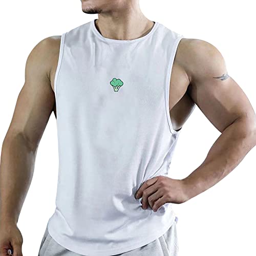 Tanktop Herren Locker Lustig Sommer Slim Fit Axelshirt Achselshirts 5XL Baumwolle Weit Sport Muskelshirt Herren-Unterhemden 4XL Weit Lang Oversized Stretch Tanktops Unterhemd von Generic