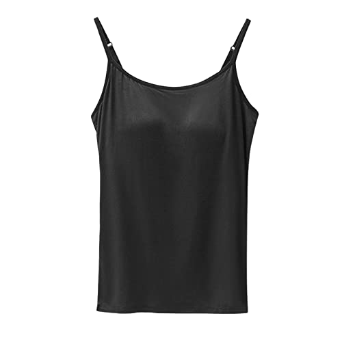 Tanktop für Frauen mit integriertem BH Frauen mit Brustpolstern Fünf Finger ohne Stahlring BH Cups One Sports, A1 - schwarz, M von Generic