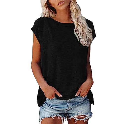 Tanktops Frauen Vintage Solide Lockere Sommer ärmellose Tops Casual Damen Oberteile Sommer Sexy Sport Shirt Fitness Sommerbluse Damen Locker Tank Top Damen Sport von Generic