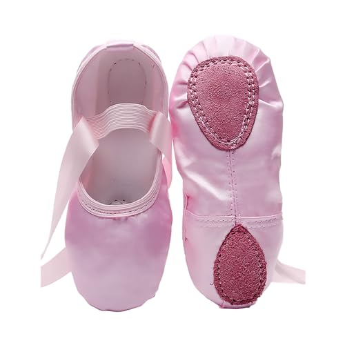 Tanzschuhe Damen Flach Standard Elegant Sandalen Sommer Bequem Satin Ballettschuhe Breathable Leichtgewichts Turnschuhe Schnell Trocknen Geschlossene Riemchensandalen Weich Einfarbig Gymnastikschuhe von Generic