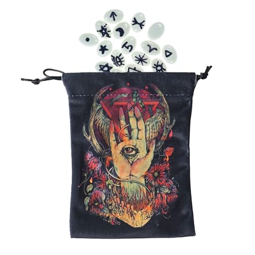 Tarot Tasche | Tarotkarten Samt Aufbewahrungstasche | Schützende Umhüllung Organizer Für Wahrsagerei Zubehör | Für Würfel Kristall Rune Enthusiasten Anfänger Jugendliche Erwachsene Reise Party von Generic