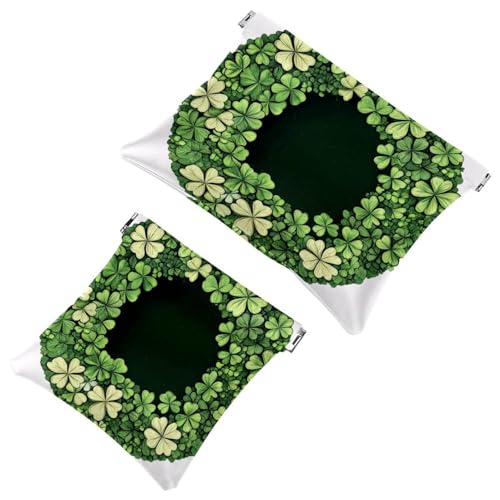 Tasche Kosmetiktasche Quetschen Top, St. Patrick's Day nahtlose Klee Muster wasserdichte Reise Make-up Tasche für Geldbörse, tragbare Mini Make-up Tasche kein Reißverschluss für Frauen, Multi 10, von Generic