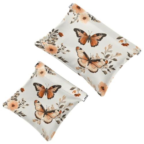 Tasche Kosmetiktasche Quetschen Top, abstrakte Aquarell orange Hintergrund wasserdichte Reise Make-up Tasche für Geldbörse, tragbare Mini Make-up Tasche kein Reißverschluss für Frauen, Multi 03, von Generic