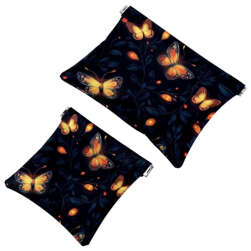 Tasche Kosmetiktasche Quetschen Top, abstrakte Aquarell orange Hintergrund wasserdichte Reise Make-up Tasche für Geldbörse, tragbare Mini Make-up Tasche kein Reißverschluss für Frauen, Multi 05, von Generic