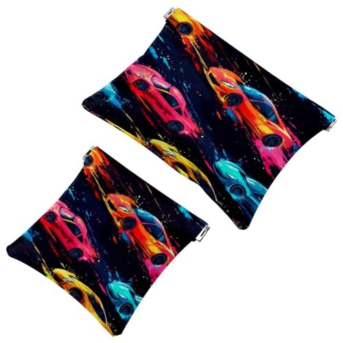 Tasche Kosmetiktasche Squeeze Top, Abstrakte Nahtlose Muster Mit Speed Race Wasserdichte Reise Make-Up Tasche für Geldbörse, Tragbare Mini Make-Up Beutel Kein Reißverschluss für Frauen, Multi 08, von Generic