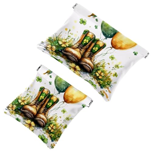 Tasche Kosmetiktasche Squeeze Top, Aquarell Grüner Hintergrund Wasserdichte Reise Make-up Tasche für Geldbörse, Tragbare Mini Make-up Tasche Kein Reißverschluss für Frauen, Multi 02, 7.1x5.8 von Generic