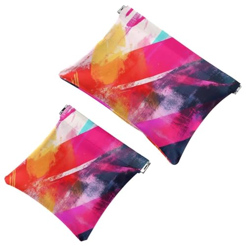 Tasche Kosmetiktasche Squeeze Top, bunte Fantasie Lotus Blume und Libellen wasserdichte Reise Make-up Tasche für Geldbörse, tragbare Mini Make-up Tasche kein Reißverschluss für Frauen, Multi 07, von Generic