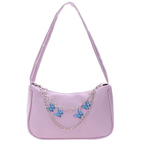 Taschen Aufbewahrung Deckel Tasche Schmuck Damen kleine Schulter lässig Tier Mode Handtasche Tasche eine Achselkette Tasche Weste Mit Taschen Männer (Purple, One Size) von Generic