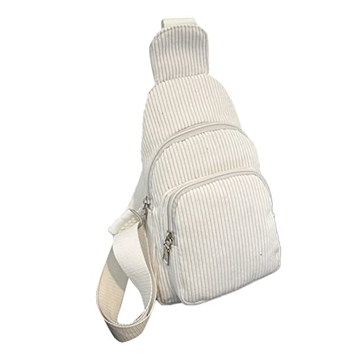 Taschen Beamer Cord Sling Bag Damen Umhängetasche Brusttasche Geldbörse Tasche Paket Schnallen Für Taschen (White, One Size) von Generic