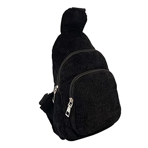Taschen Organizer Tür Cord Sling Bag Damen Umhängetasche Brusttasche Geldbörse Tasche Paket Ordnerrücken Taschen Selbstklebend Rückenschildtaschen (Black, One Size) von Generic