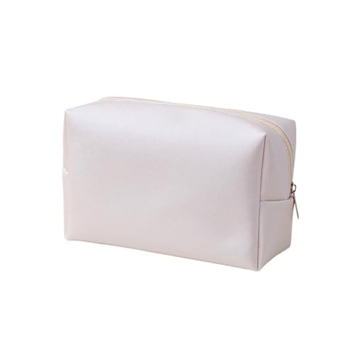 Taschen for Damen, Make-up-Tasche for Geldbörse, Pu-Leder, Make-up-Tasche, Reise-Make-up-Tasche mit Reißverschluss(White Large) von Generic