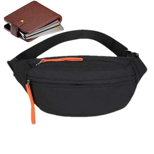 -Taschen für Damen, wasserdicht, halbmondförmig, Bauchtasche, lässige Schultertasche, Brusttasche für Schlüssel, Geldbörsen, Damen, Herren, Schwarz, Refer to description von Generic
