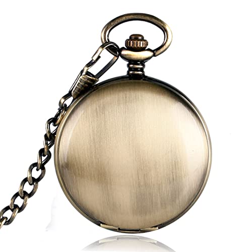 Taschenuhr – mechanische Taschenuhr für Herren und Damen, nachtleuchtende, modische römische Ziffern, Klassische, Glatte Vintage-Uhr mit Kette und Box, mechanisch, Taschenuhr von Generic