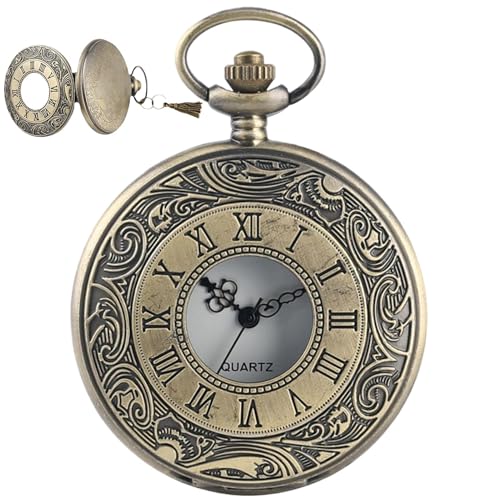 Taschenuhr mit Handaufzug, klassische Taschenuhr, mechanische Uhr, Vintage-Armbanduhr für Herren, Taschenuhr im antiken Stil, elegantes Geschenk für Sammler von Generic