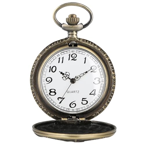 Taschenuhren mit Kette - Taschenuhr mit Handaufzug, Retro mechanische Herrentaschenuhr | Klassische Schnitztaschenuhr für Erwachsene für Weihnachten, Abschlussfeier von Generic