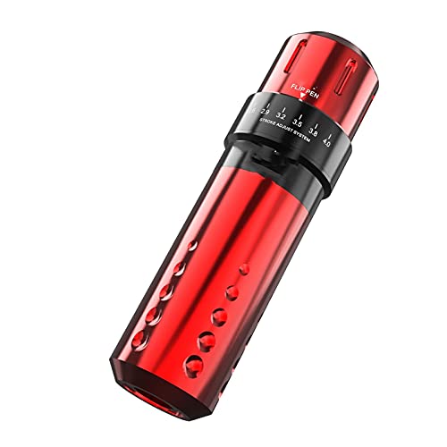 Tattoo Einstellbare Sechs Hublängen Custom Coreless Motor RCA Interface Tattoo Rotary Machine Pen Tattoo Supplies (Color : Red) von Generic