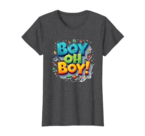 Team Boy Oh Boy! Spielerisches Sport- & Abenteuer-Thema T-Shirt, Damen, Anthrazit Meliert, XS Team Boy Oh Boy! Spielerisches Sport- & Abenteuer-Thema T-Shirt, Damen, Anthrazit Meliert, XS von Generic