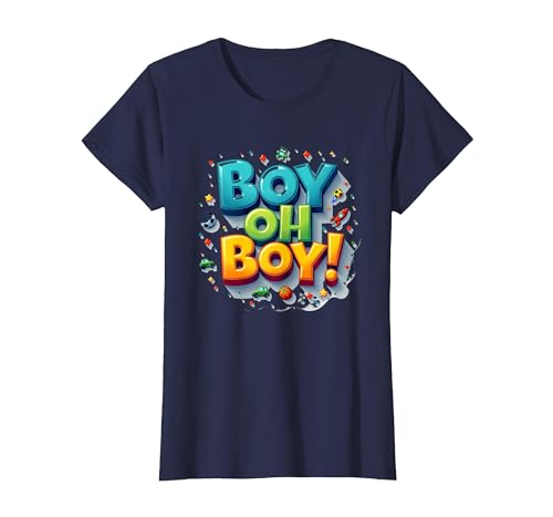 Team Boy Oh Boy! Spielerisches Sport- & Abenteuer-Thema T-Shirt, Damen, Marineblau, XS Team Boy Oh Boy! Spielerisches Sport- & Abenteuer-Thema T-Shirt, Damen, Marineblau, XS von Generic