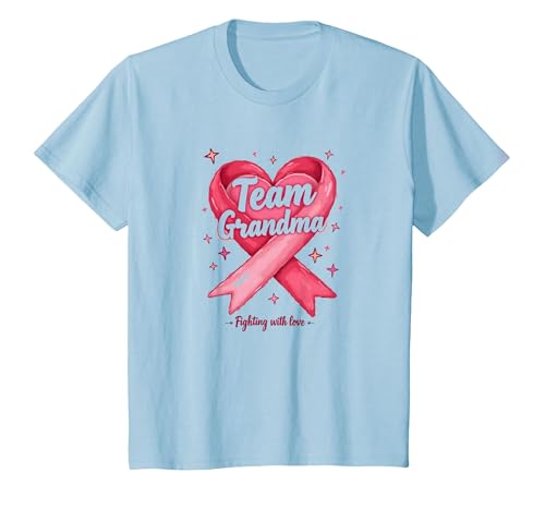 Team Grandma Brustkrebs-Bewusstseinsunterstützung für Kleinkinder T-Shirt, Kinder, Himmelblau, 104 von Generic