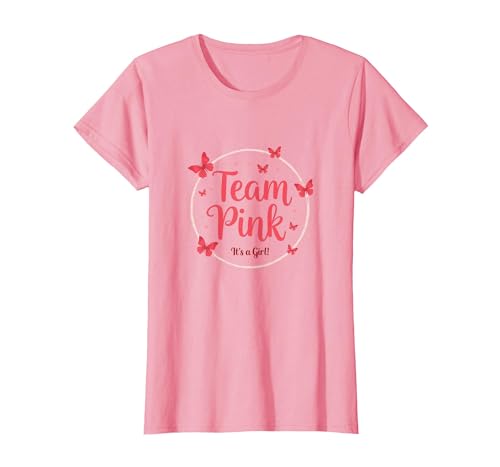 Team Pink It's a Girl Baby Shower Butterfly Celebration T-Shirt, Damen, Rosa, XS Team Pink It's a Girl Baby Shower Butterfly Celebration T-Shirt, Damen, Rosa, XS von Generic