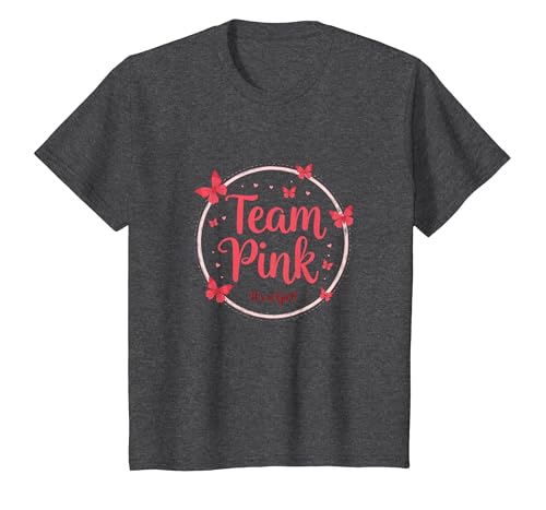 Team Pink It's a Girl Baby Shower Butterfly Celebration T-Shirt, Kinder, Anthrazit Meliert, 104 von Generic
