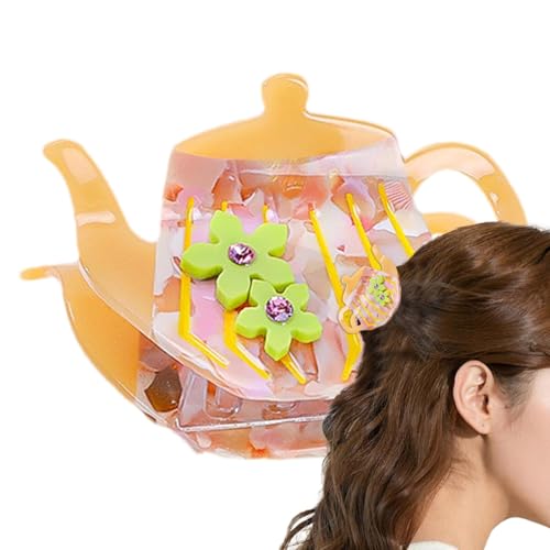 Teekannen-Haarklammer, rutschfeste Haarspange, kleine Clips für Frauen und Mädchen, starker Halt für das Haar, langes Haar von Generic