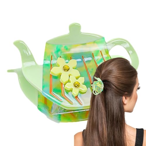 Teekannen-Klauenklammern, Teekessel-Haarspangen | Rutschfeste Haarbacke | Kleine Clips für Frauen und Mädchen, Haarfang mit starkem Halt, Haarschmuck für langes Haar von Generic