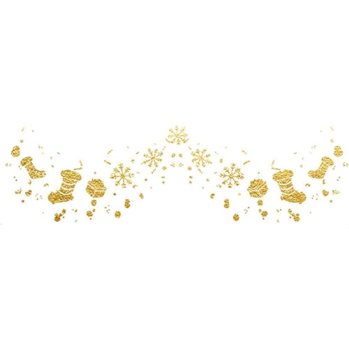 Temporäre Aufkleber mit Weihnachtsgesicht – saisonale Gesichtsaufkleber, Weihnachtsaufkleber, Gesichtsaufkleber | Goldene Glitzer-Aufkleber, wasserfeste Aufkleber, Augen-Make-up-Aufkleber für Weihnach von Generic
