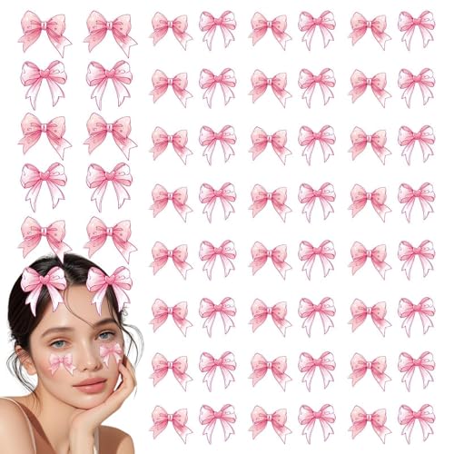 Temporäre Schleifen-Aufkleber, Körperschleifen-Aufkleber, 30 Stück temporäre Körperabziehbilder mit rosa Schleife - Hochzeit Lustige Körperkunst Lederdekorationen Laptop Tassen Decalcoman von Generic