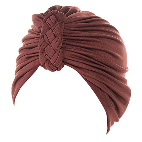 Tennis Griffband Antirutsch Frauen-Hut-Kappe Ethnische böhmische Blumen-Haar-Abdeckungs-Verpackungs-Turban-Kopfbedeckung-Turban-Kappe Schlauchschal Oliv (Coffee, One Size) von Generic