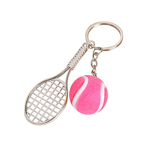 Tennis Schlüsselanhänger Mini Sportausrüstung Sport Souvenirs Legierung Anhänger Schlüsselanhänger KMr650 (Hot Pink, A) von Generic