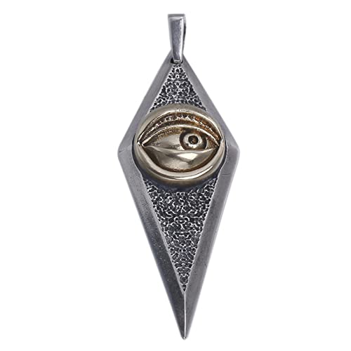 Teufelsauge-Anhänger-Halskette für Herren, Altes Ägypten Gothic Devil's Eye S925 Sterling Silber Halskette,Silber,Anhänger + Kette 60cm von Generic