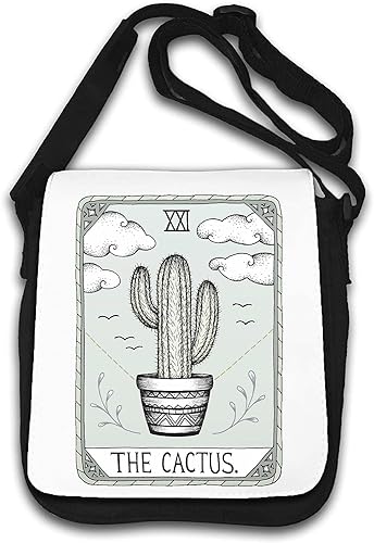 The Cactus Funny Tarot Card Parody Schultertasche Weiß One Size von Generic