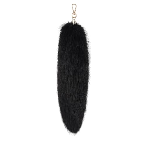 Therian Tail Fuchsschwanz Anhänger Fell Schwanz Keychain 40cm Extra Groß Fuchs Schlüsselanhänger Tasche Zusätze Auto Schlüsselketten Anhänger Weich Flaumig Fox Tail Handtasche Dekoration von Generic