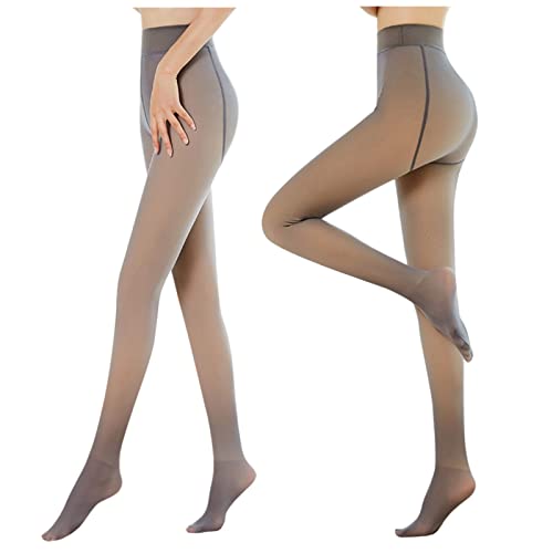 Thermo Strumpfhosen für Damen 2 Paar Winter Gefälschte Durchscheinend Plüsch Strumpfhose mit Fleece Gefütterte Dicke Pantyhose Warme Leggings von Generic