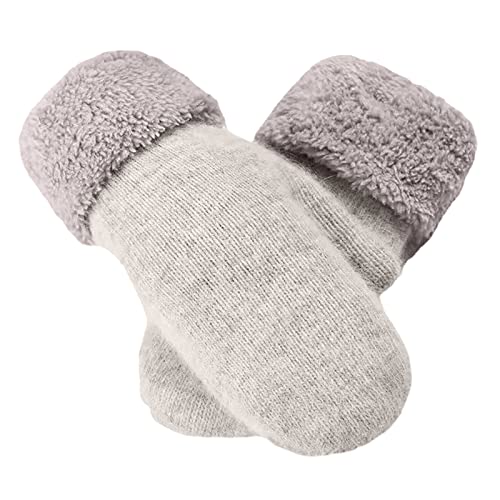 Thermohandschuhe für Damen, Winterhandschuhe, warme Handschuhe, mit Fleece gefütterte Strickhandschuhe, elastische Bündchen, gestrickte, warm gefütterte Handschuhe Winterhandschuhe für (A, One Size) von Generic