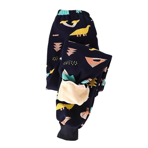 Thermoleggings Mädchen Jungen Fleece Thermohose Kinder mit Cartoon Druck Süß Gefütterte Hose Winterhose Kuschel Jogginghose Warme Sweathose Freizeithose Trainingshose Weich Bequem Hosen Kinder von Generic