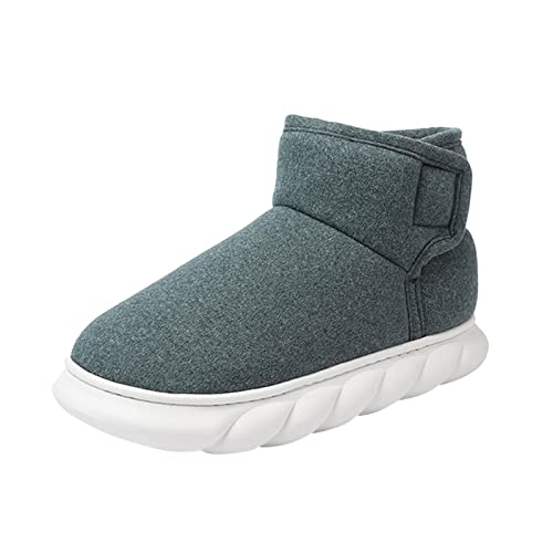 Thermostiefel Damen Flache - Winterstiefel Damen Gefüttert Plateaustiefel Slip In Übergangsstiefel Schlupfstiefel Einfarbig Elegante Damenstiefel Rundzehe Stiefeletten Extra Weit Winterschuhe von Generic