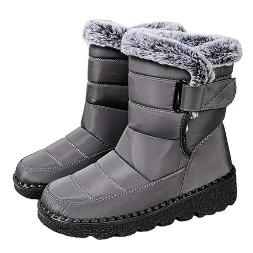 Thermostiefel Damen Wasserdicht- Winterstiefel Damen Gefüttert Halbstiefel Mit Schnalle Gefüttert Schneeboots rutschfest Outdoorschuhe Warm Skischuhe Halbschaft Übergangsstiefel Winterboots von Generic
