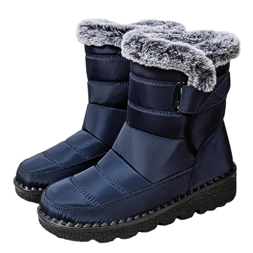 Thermostiefel Damen Wasserdicht- Winterstiefel Damen Gefüttert Halbstiefel Mit Schnalle Gefüttert Schneeboots rutschfest Outdoorschuhe Warm Skischuhe Halbschaft Übergangsstiefel Winterboots von Generic
