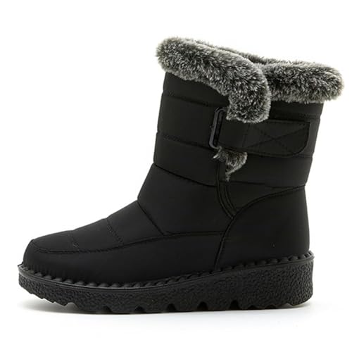 Thermostiefel Damen Wasserdicht- Winterstiefel Damen Gefüttert Halbstiefel Mit Schnalle Gefüttert Schneeboots rutschfest Outdoorschuhe Warm Skischuhe Halbschaft Übergangsstiefel Winterboots von Generic