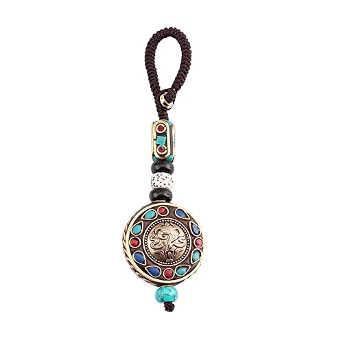 Generic Tibetischer Buddha Anhänger Schlüsselanhänger Mantra Zeichen Yoga Charm Auto Schlüsselanhänger für Frauen Nepal ethnischer Schmuck von Generic