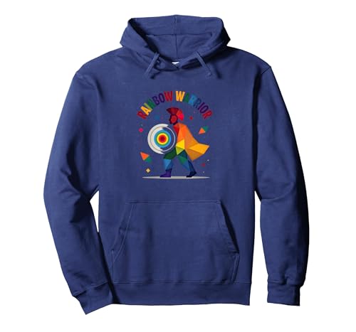 Tie Dye Rainbow Warrior: Bunte Herren Pride Grafik Pullover Hoodie, Unisex für Erwachsene, Marineblau, M von Generic