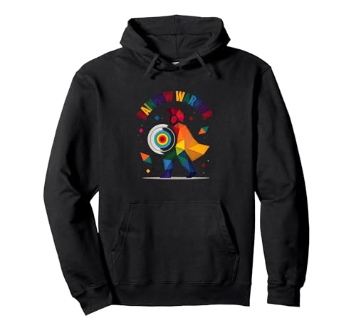 Tie Dye Rainbow Warrior: Bunte Herren Pride Grafik Pullover Hoodie, Unisex für Erwachsene, Schwarz, L von Generic