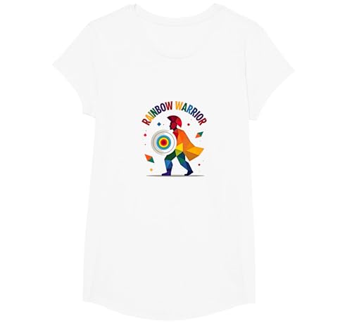 Tie Dye Rainbow Warrior: Bunte Herren Pride Grafik T-Shirt, Girls, Weiß, XS von Generic